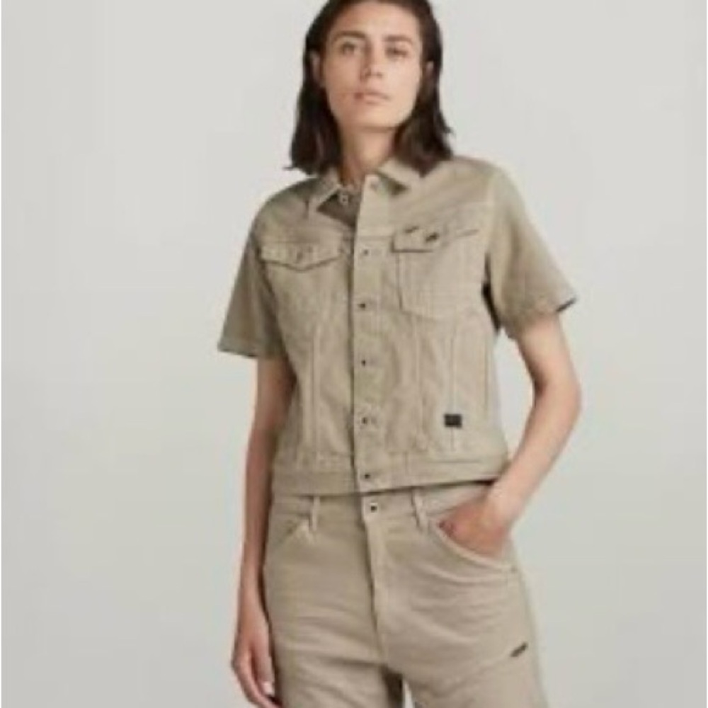 G Star Raw Arc Denim Jacket Worn in Berge Cruise Stretch Canvas Ret $180